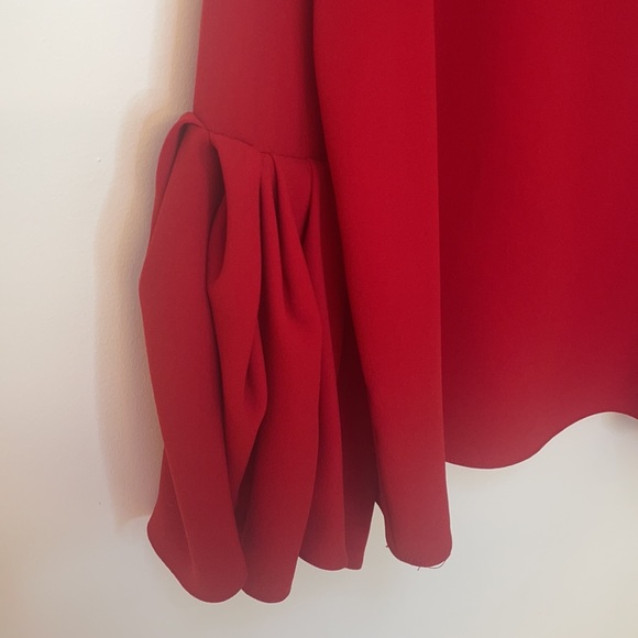 Zara Red Blouse with Puffed Sleeves - Picture 3 of 4